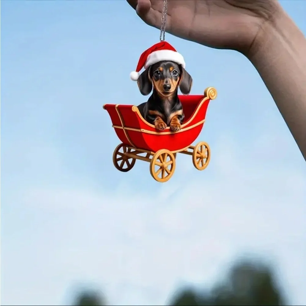 ❤️ Christmas Dachshund Puppy Dog Pendant - Stylish Car Charm & Festive Ornament